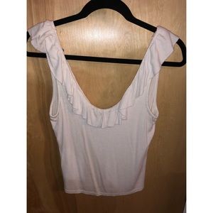 White Ruffle Tank